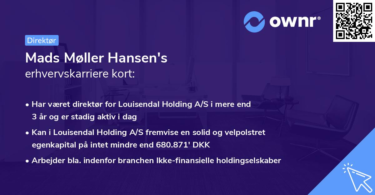 Mads Møller Hansen's erhvervskarriere kort