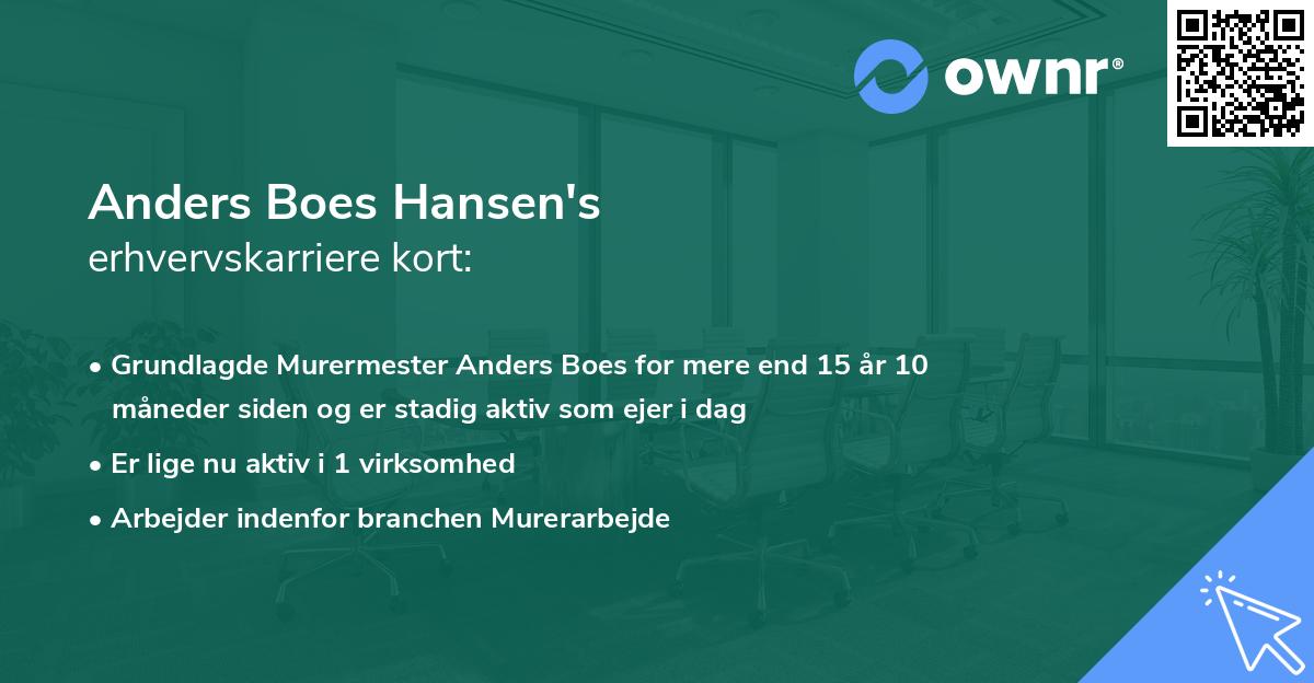Anders Boes Hansen's erhvervskarriere kort