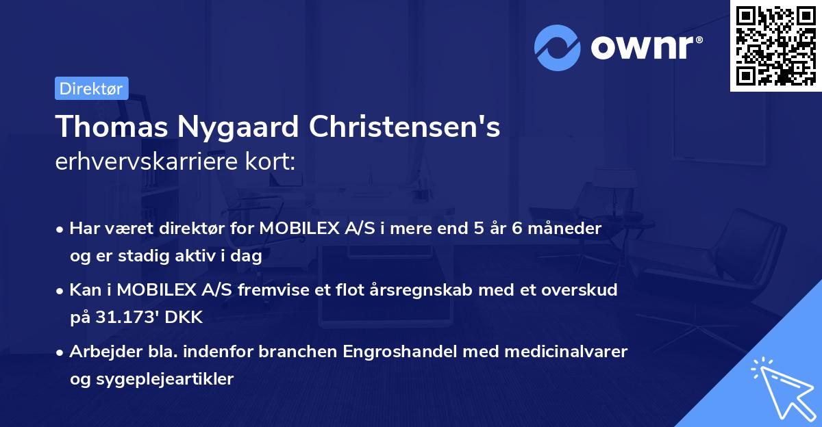 Thomas Nygaard Christensen's erhvervskarriere kort