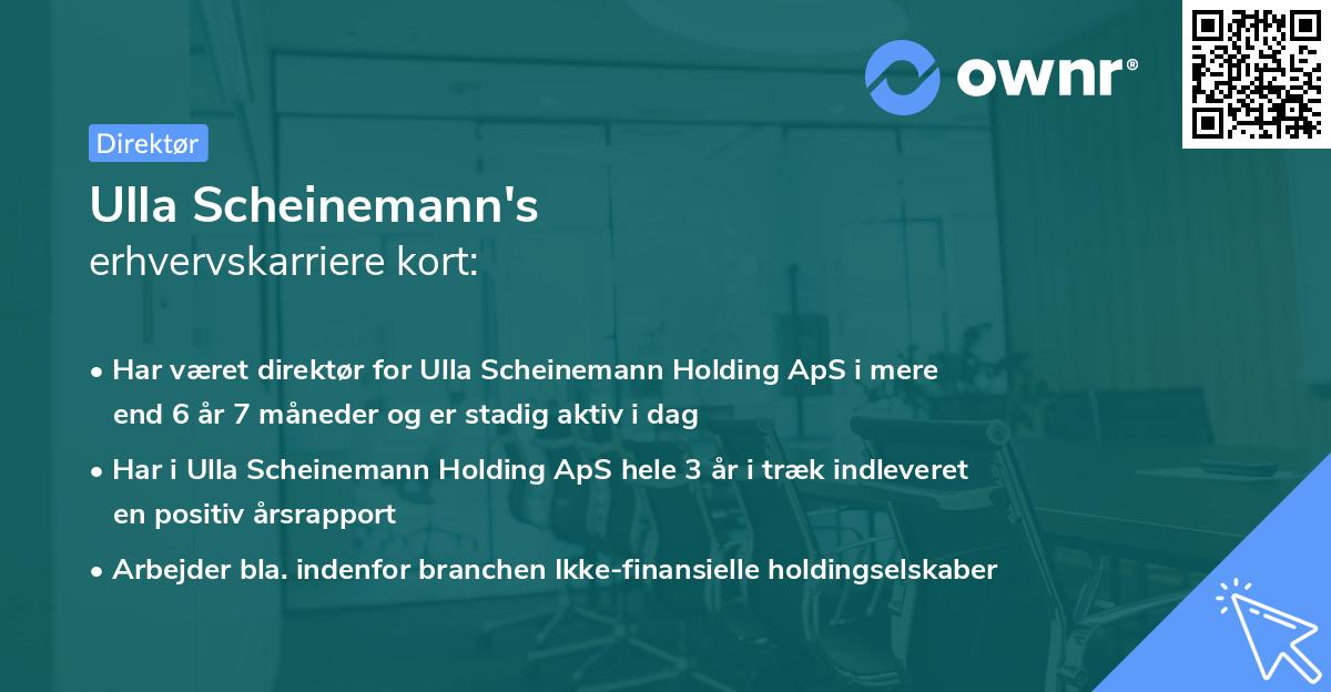 Ulla Scheinemann's erhvervskarriere kort