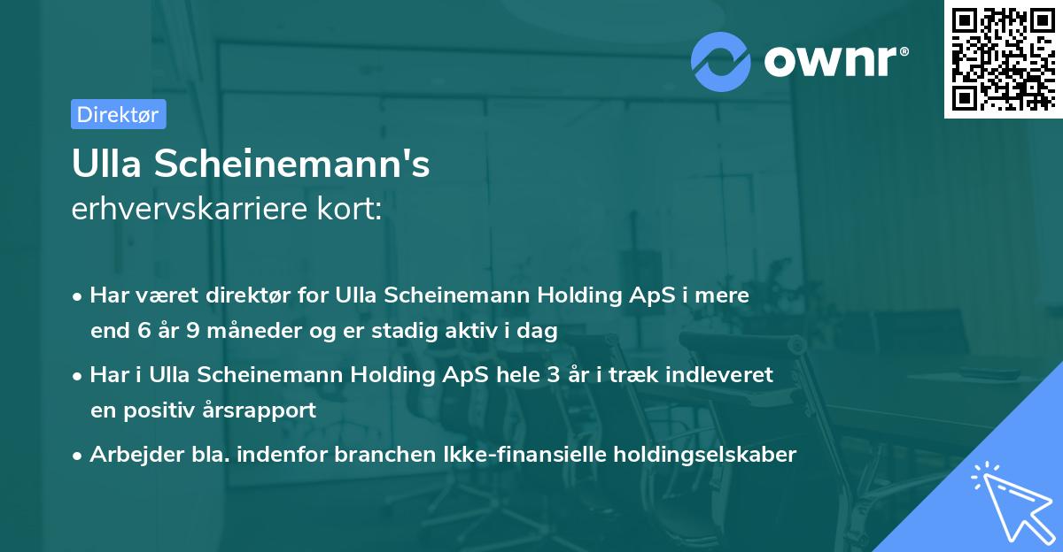 Ulla Scheinemann's erhvervskarriere kort