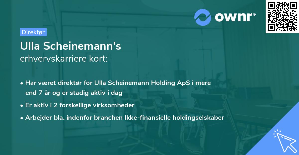Ulla Scheinemann's erhvervskarriere kort