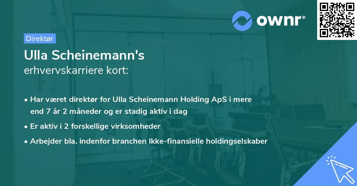 Ulla Scheinemann's erhvervskarriere kort