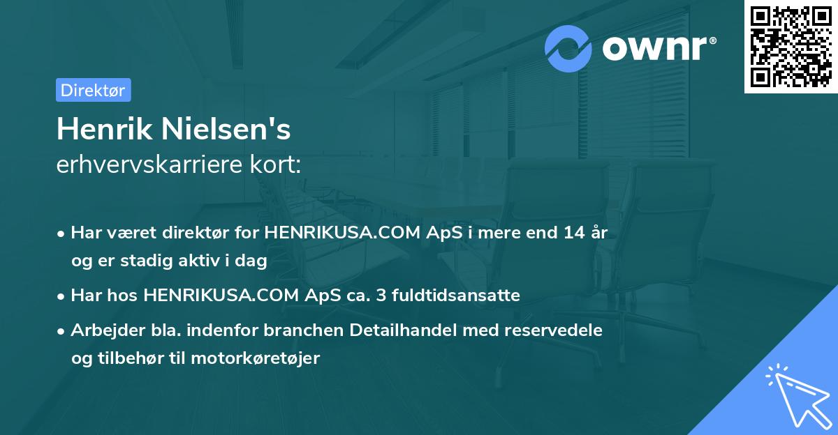 Henrik Nielsen's erhvervskarriere kort