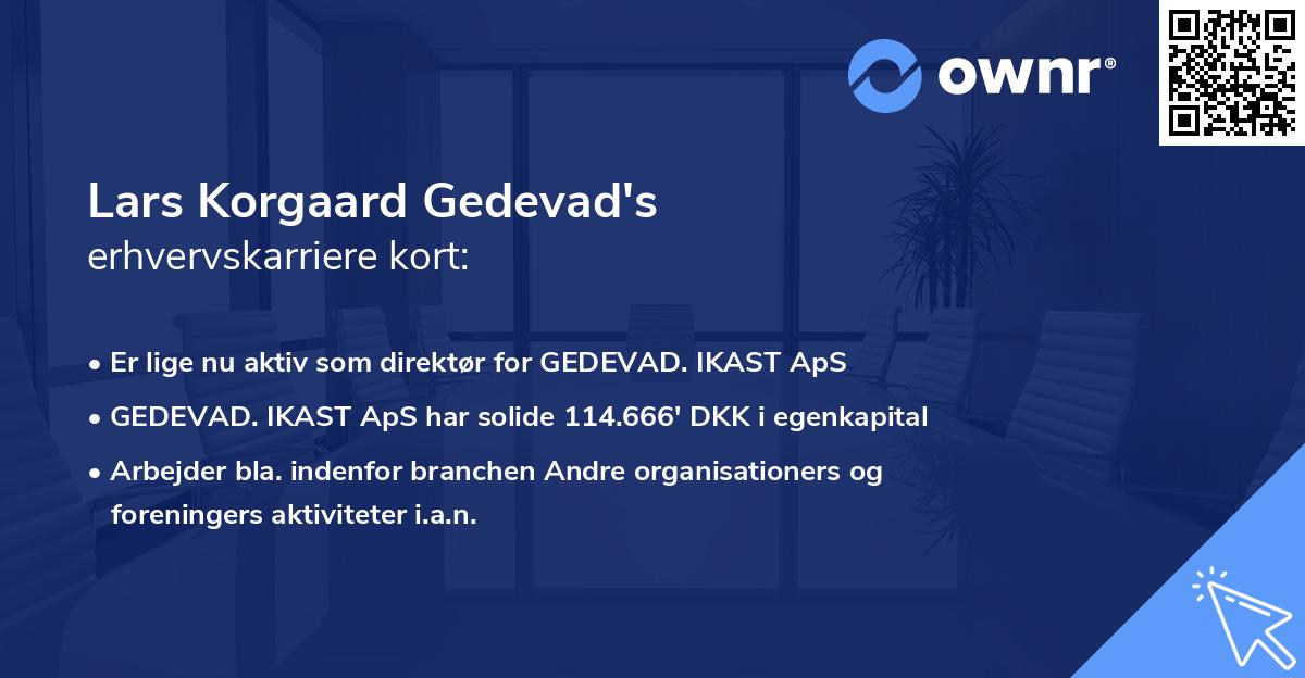 Lars Korgaard Gedevad's erhvervskarriere kort