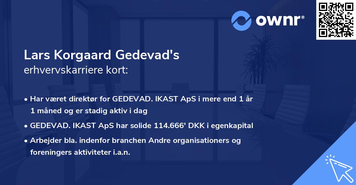 Lars Korgaard Gedevad's erhvervskarriere kort