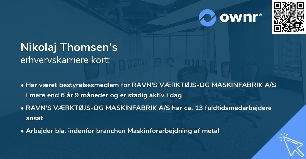 Nikolaj Thomsen's erhvervskarriere kort