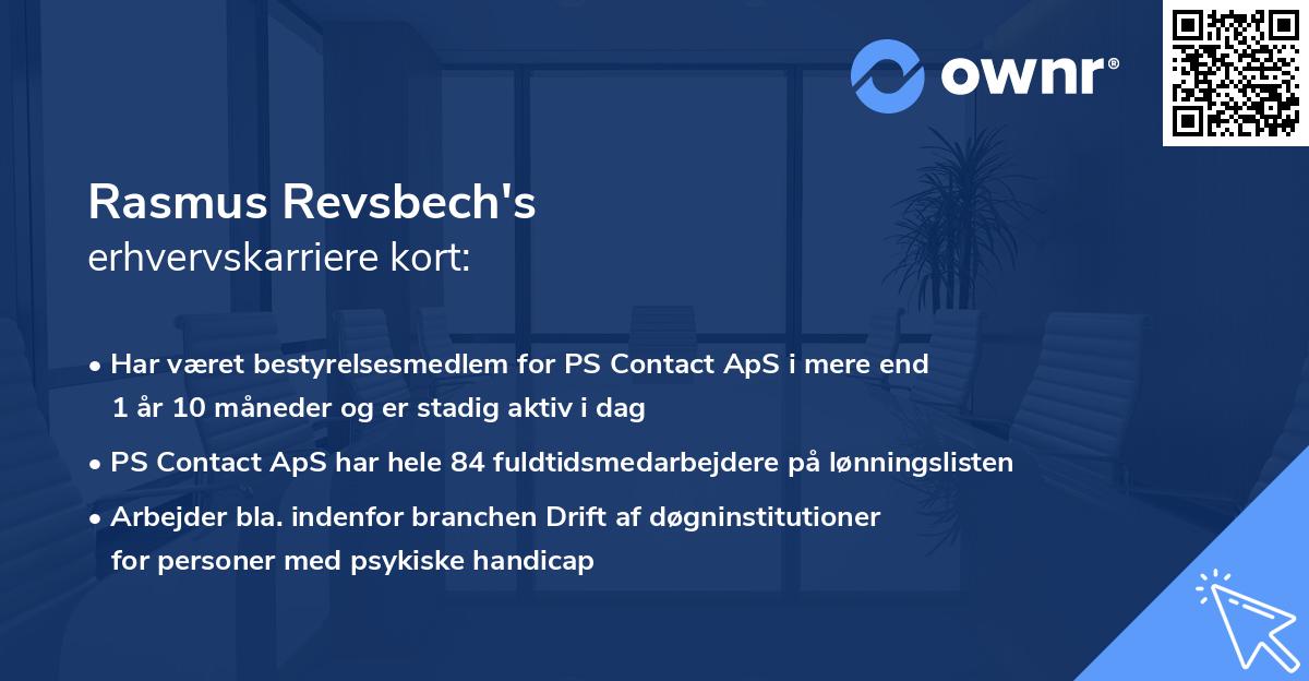 Rasmus Revsbech's erhvervskarriere kort