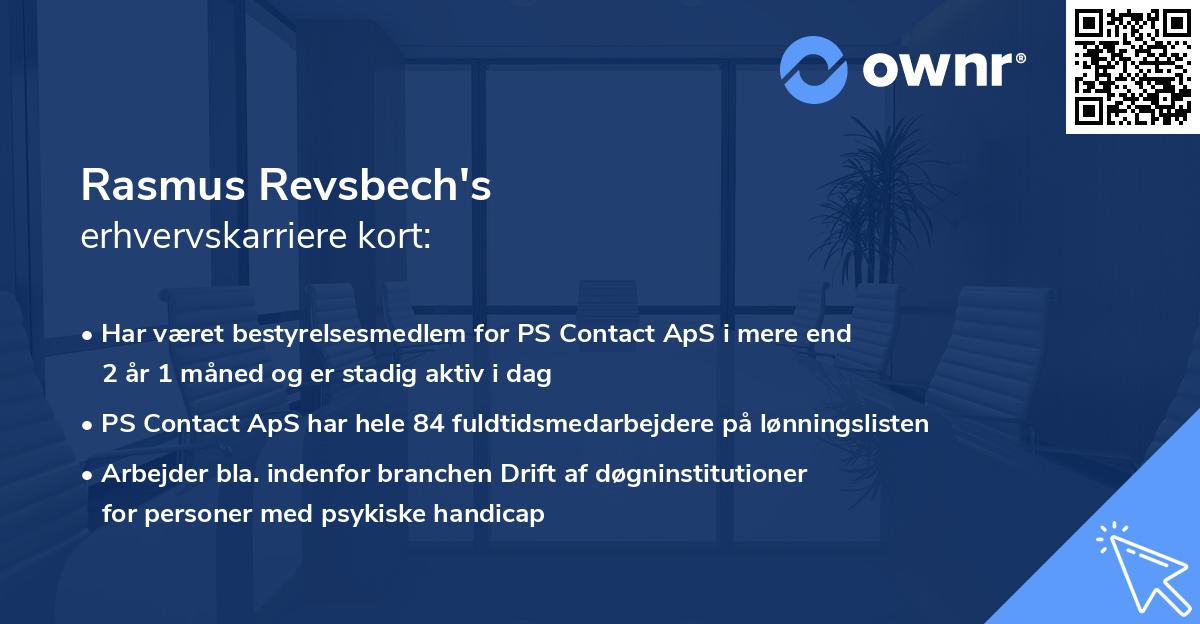 Rasmus Revsbech's erhvervskarriere kort