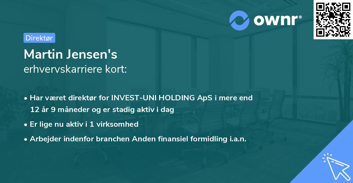 Martin Jensen's erhvervskarriere kort