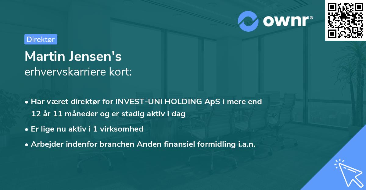 Martin Jensen's erhvervskarriere kort