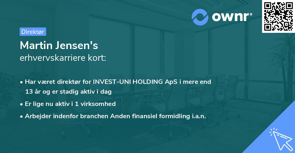 Martin Jensen's erhvervskarriere kort