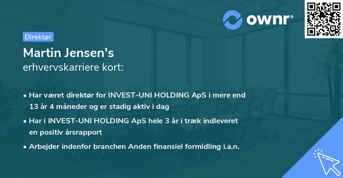 Martin Jensen's erhvervskarriere kort