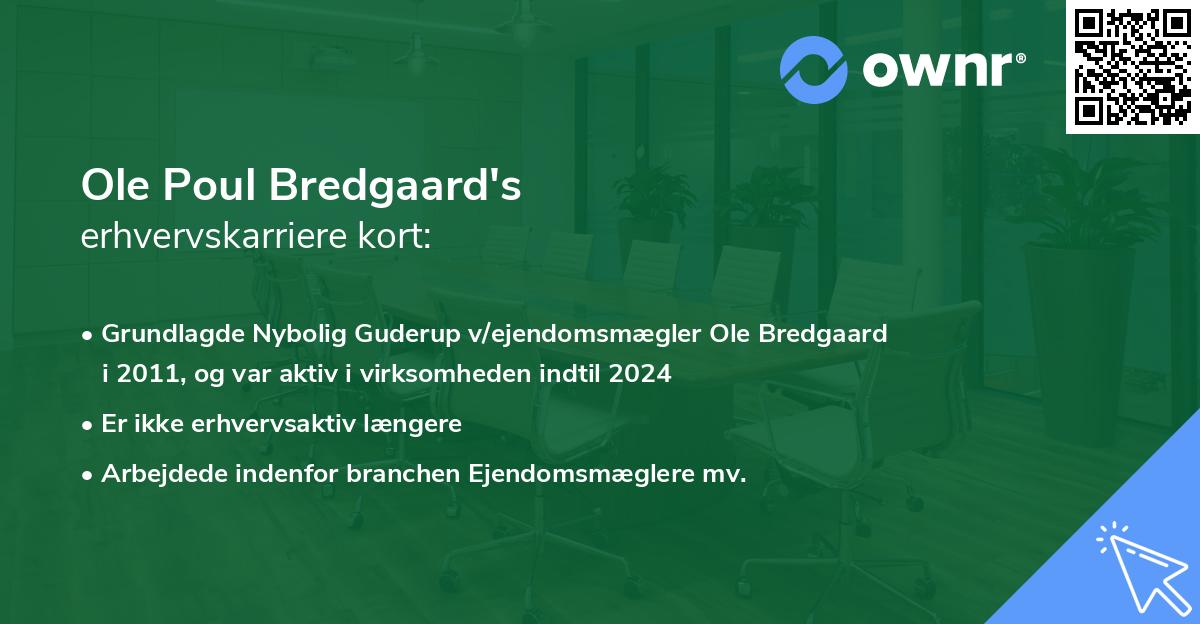 Ole Poul Bredgaard's erhvervskarriere kort