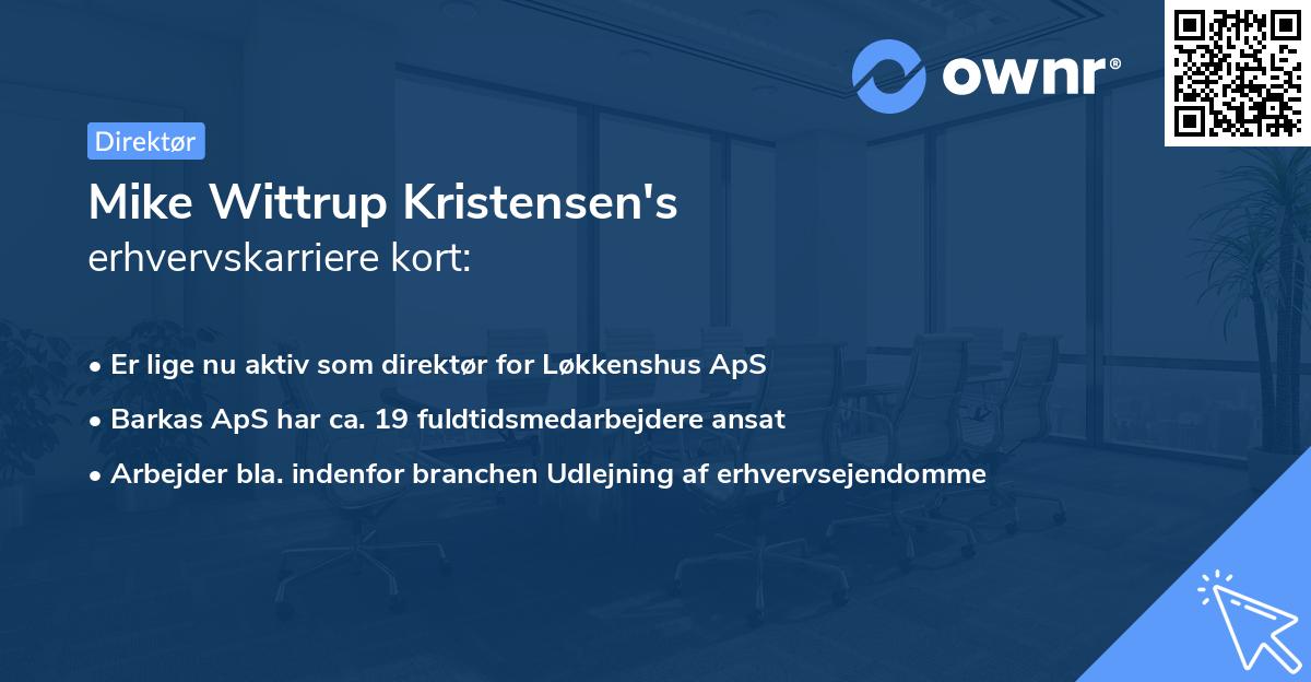 Mike Wittrup Kristensen's erhvervskarriere kort
