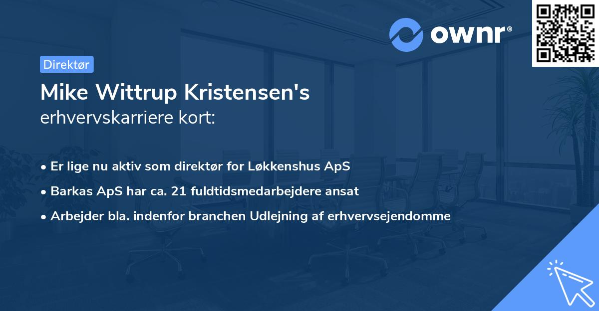 Mike Wittrup Kristensen's erhvervskarriere kort