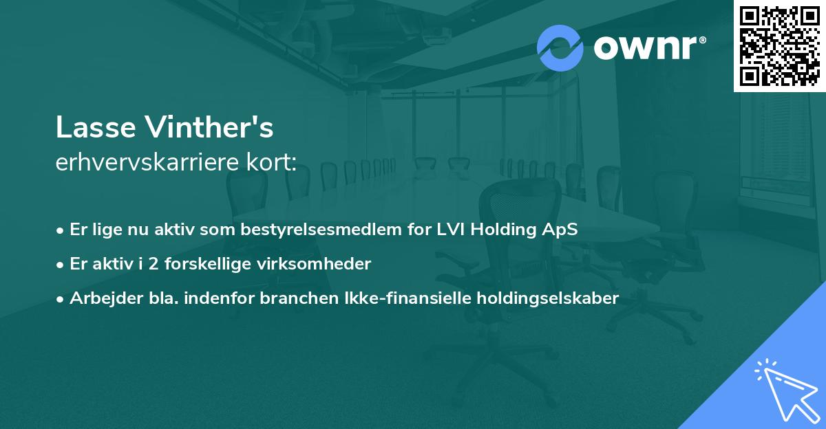 Lasse Vinther's erhvervskarriere kort