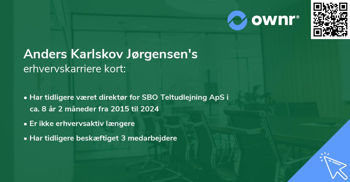Anders Karlskov Jørgensen's erhvervskarriere kort