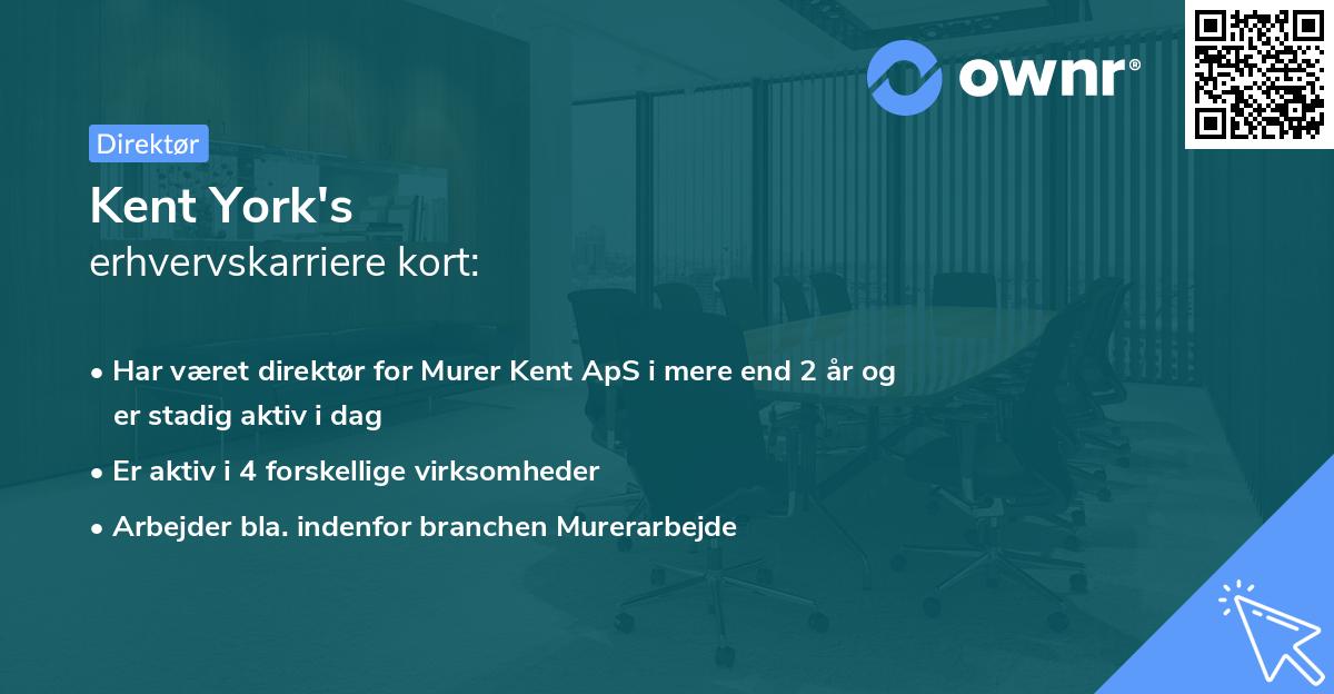 Kent York's erhvervskarriere kort