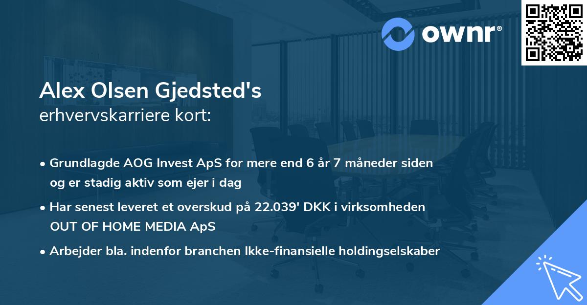Alex Olsen Gjedsted's erhvervskarriere kort