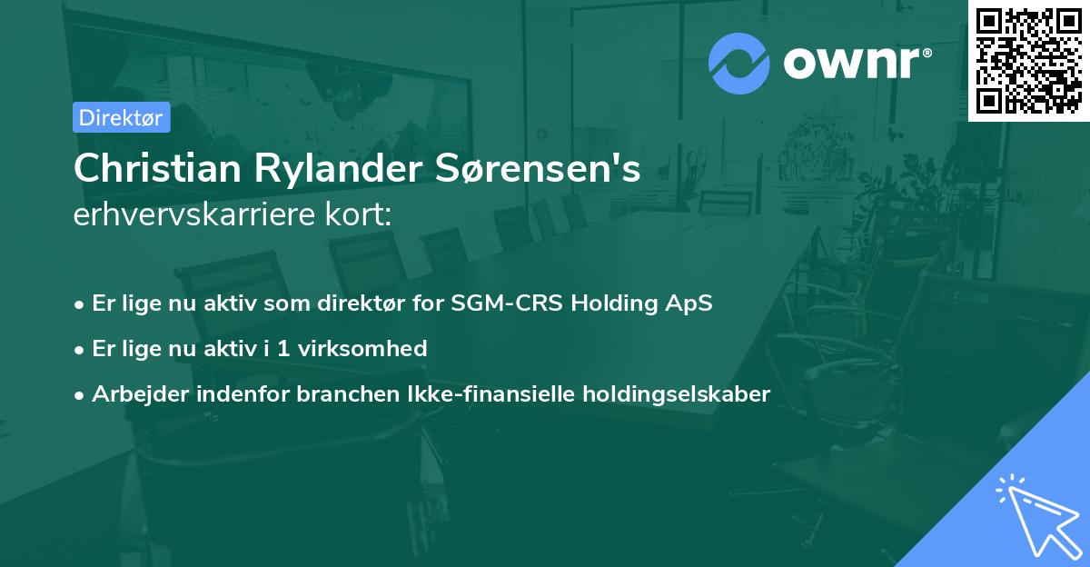Christian Rylander Sørensen's erhvervskarriere kort