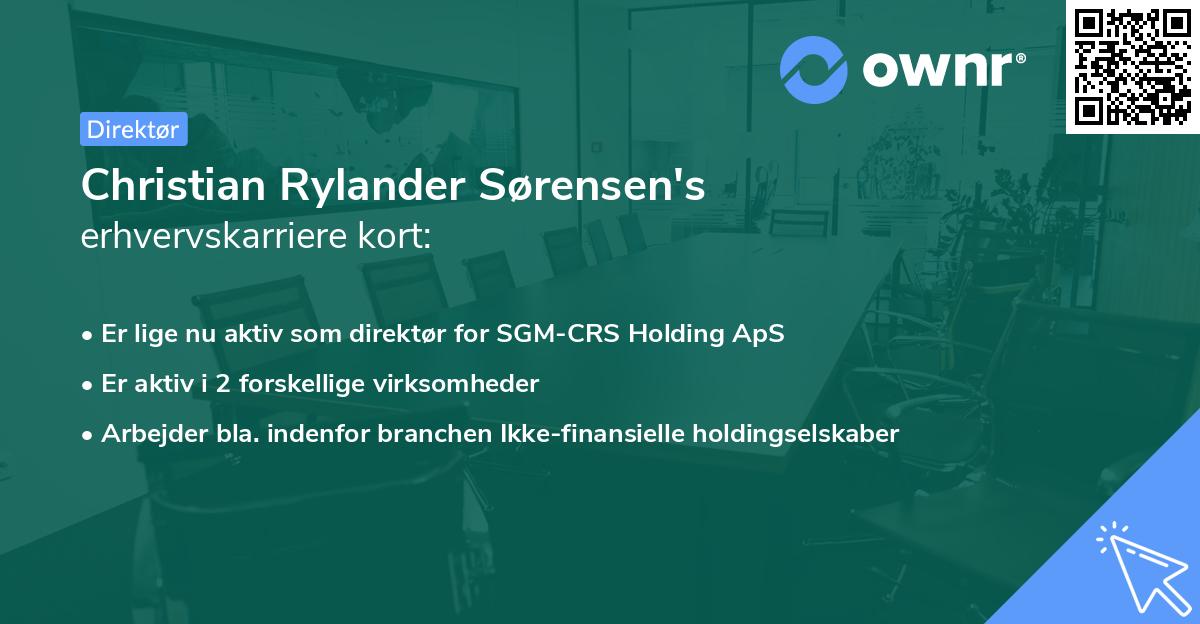 Christian Rylander Sørensen's erhvervskarriere kort