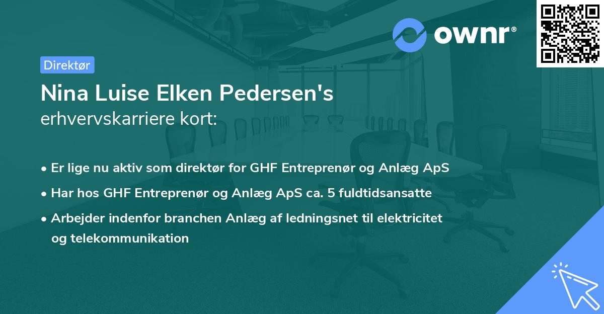 Nina Luise Elken Pedersen's erhvervskarriere kort