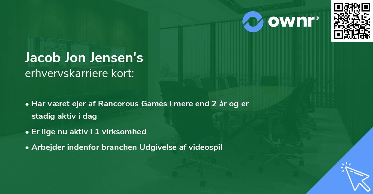 Jacob Jon Jensen's erhvervskarriere kort