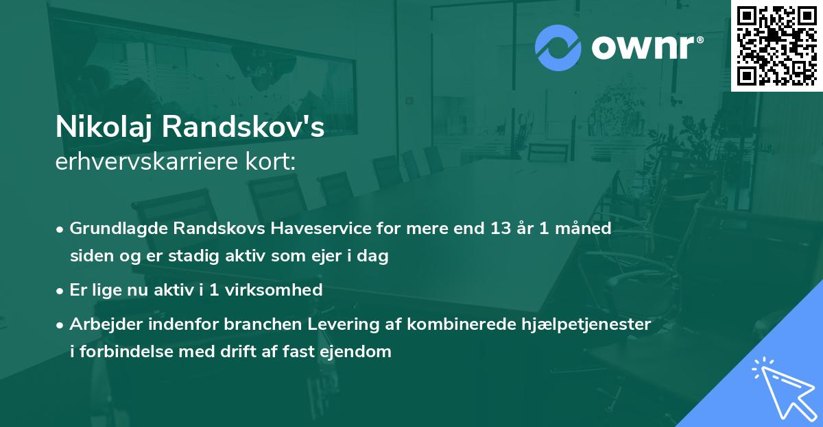 Nikolaj Randskov's erhvervskarriere kort