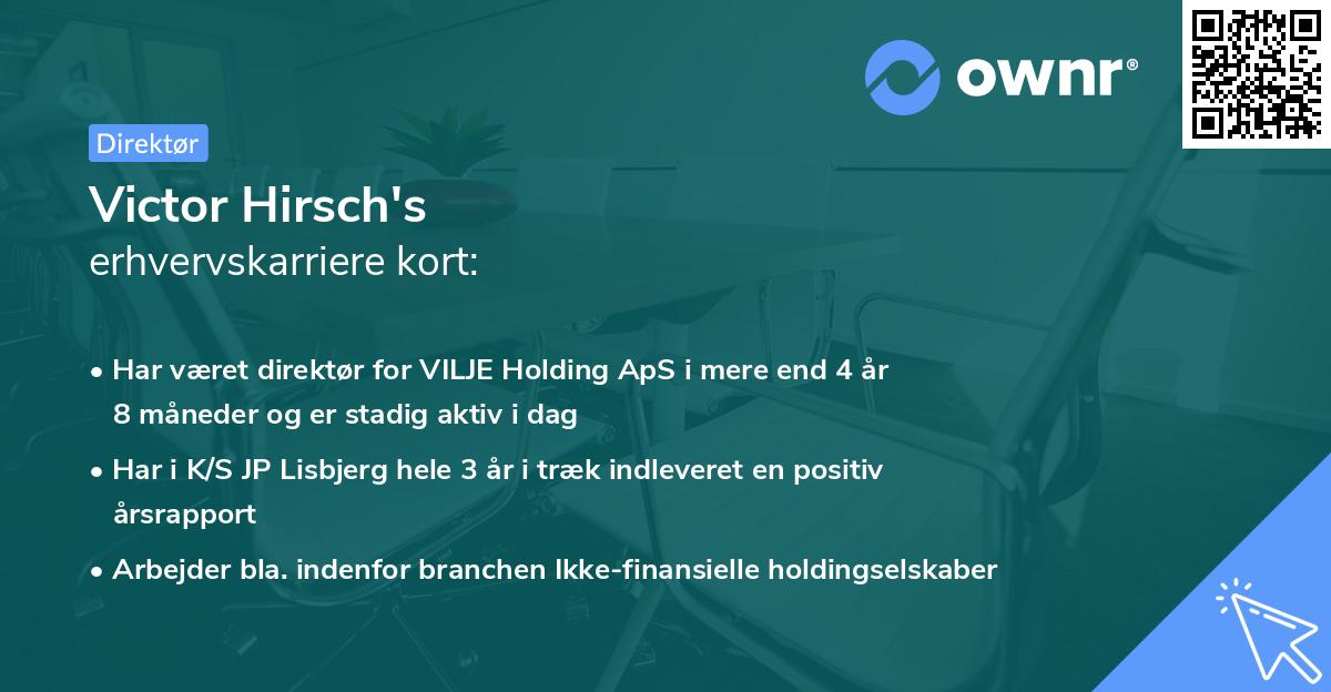 Victor Hirsch's erhvervskarriere kort