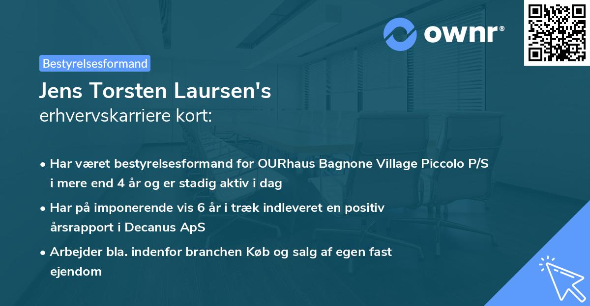 Jens Torsten Laursen's erhvervskarriere kort