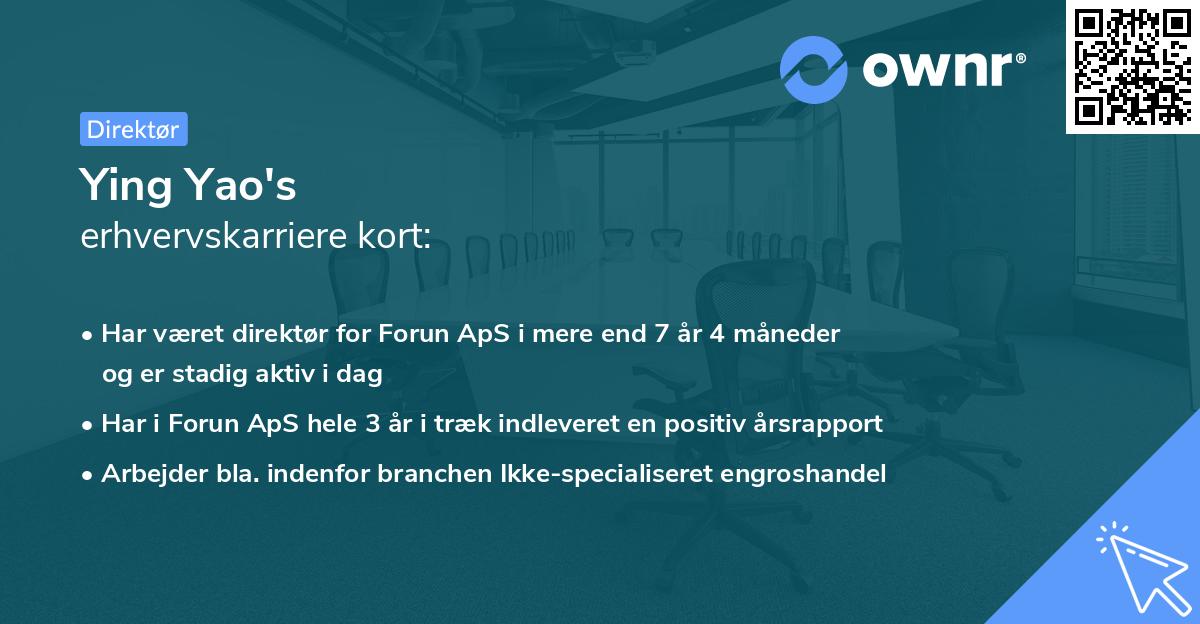 Ying Yao's erhvervskarriere kort