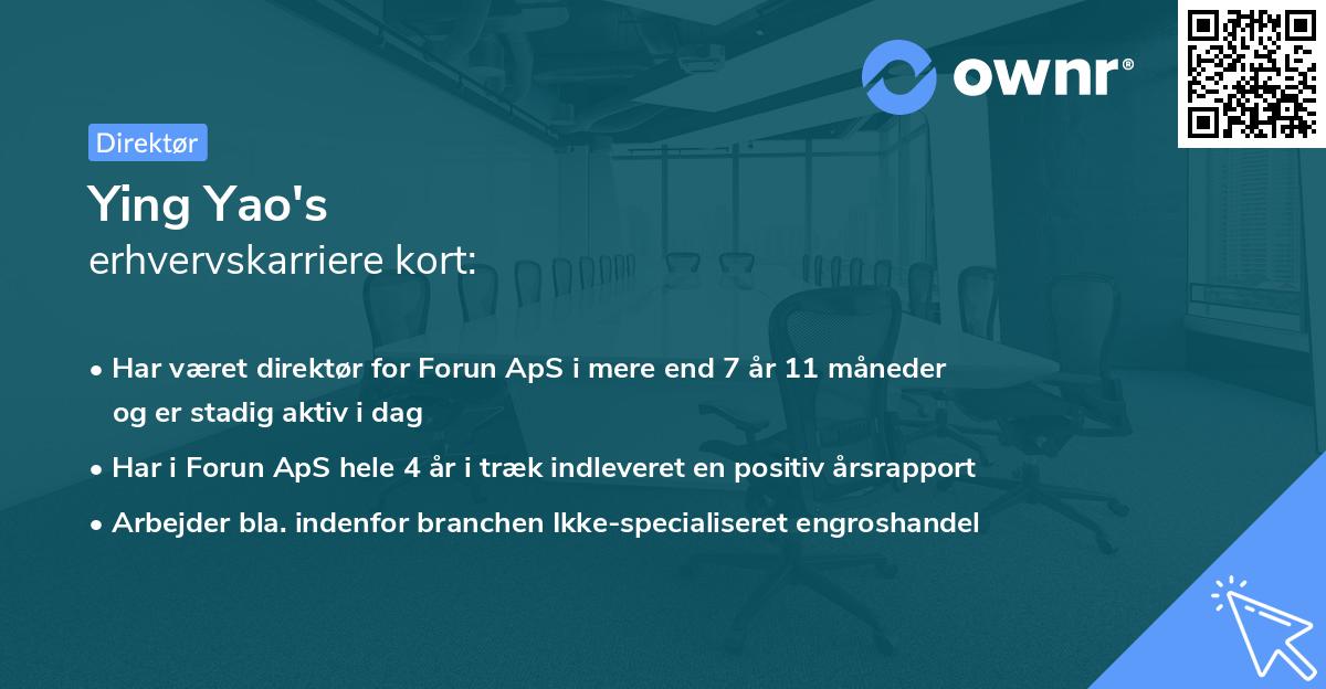 Ying Yao's erhvervskarriere kort