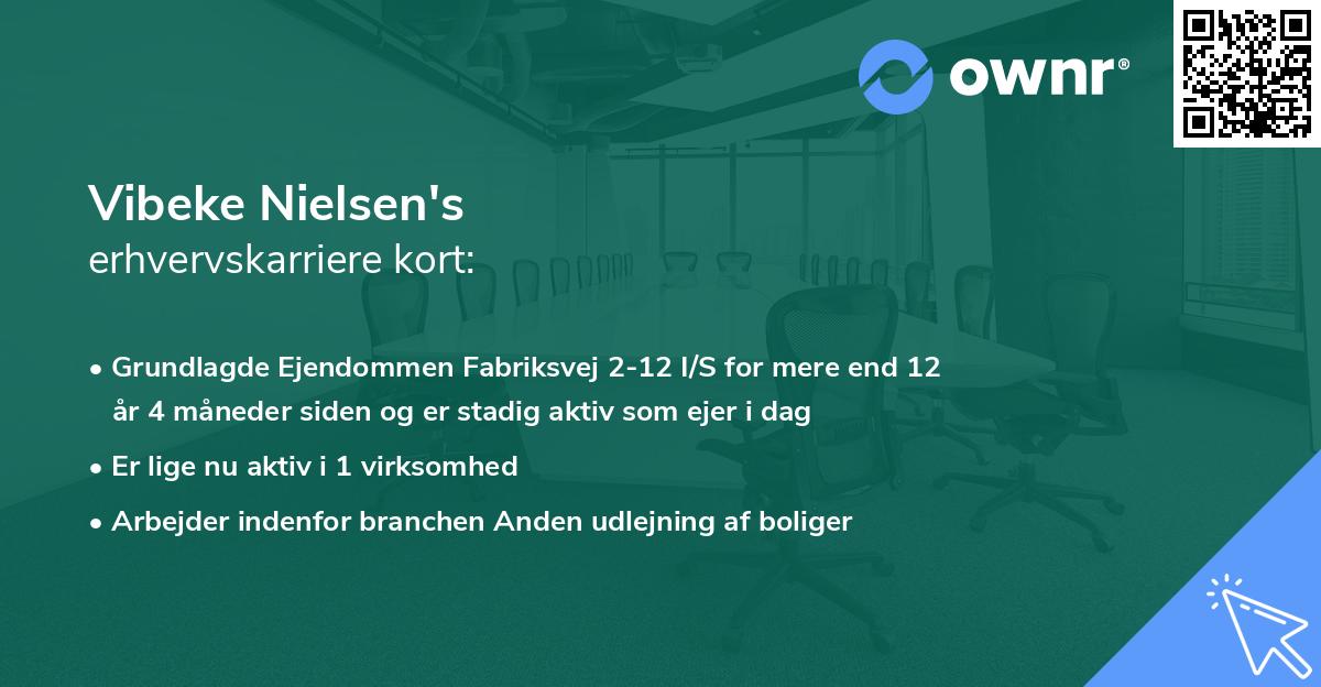 Vibeke Nielsen's erhvervskarriere kort