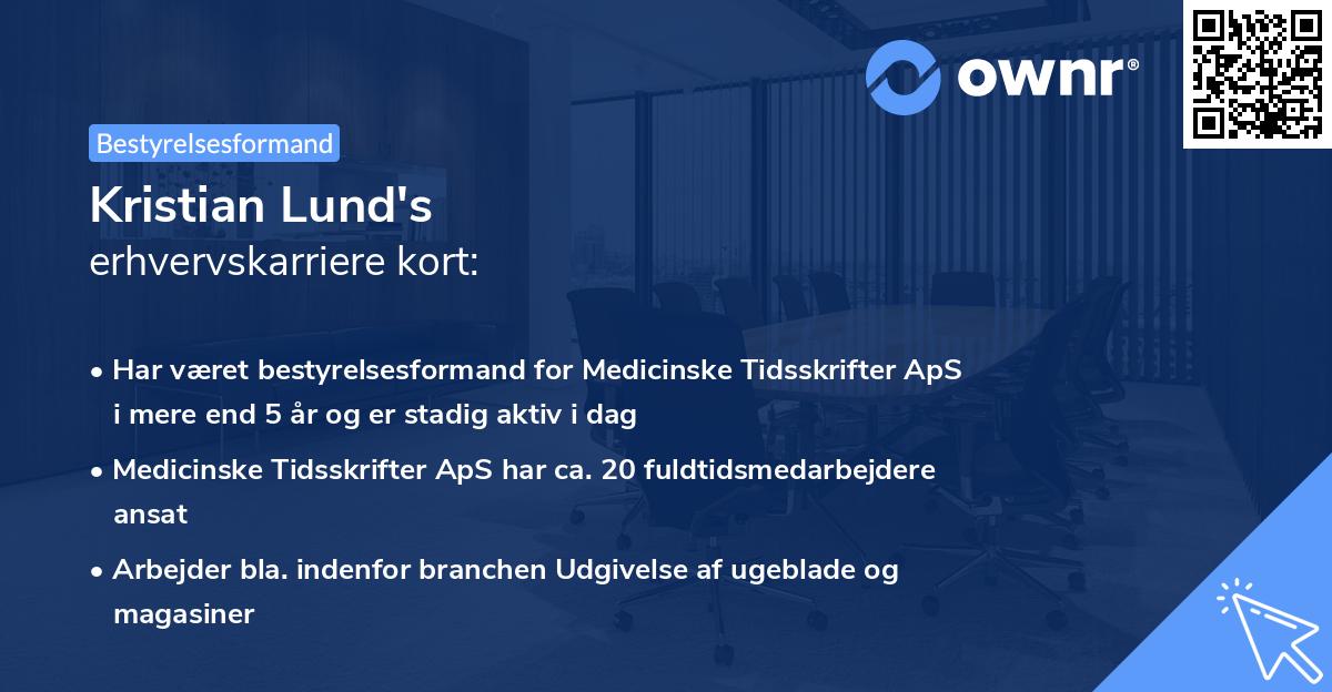 Kristian Lund's erhvervskarriere kort