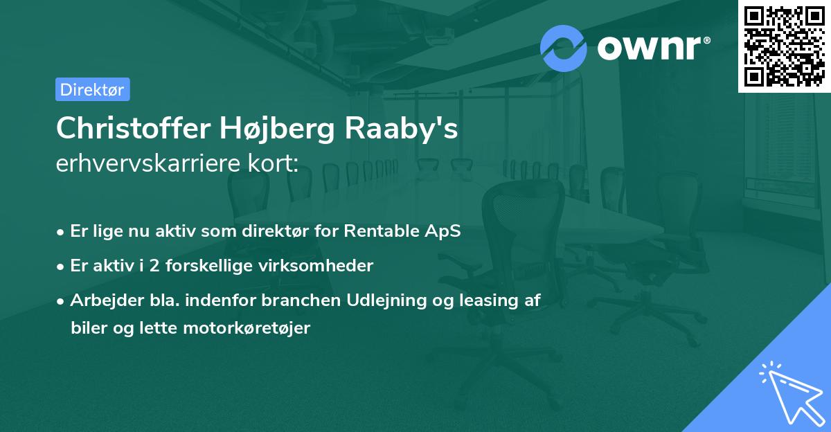 Christoffer Højberg Raaby's erhvervskarriere kort