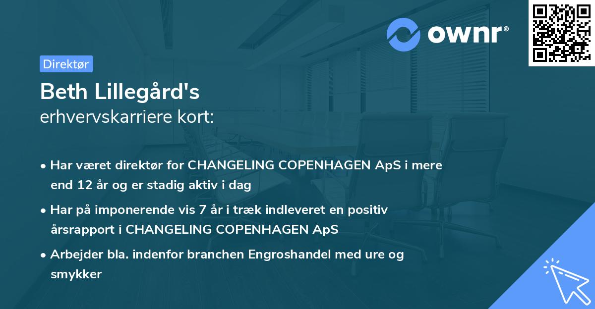 Beth Lillegård's erhvervskarriere kort