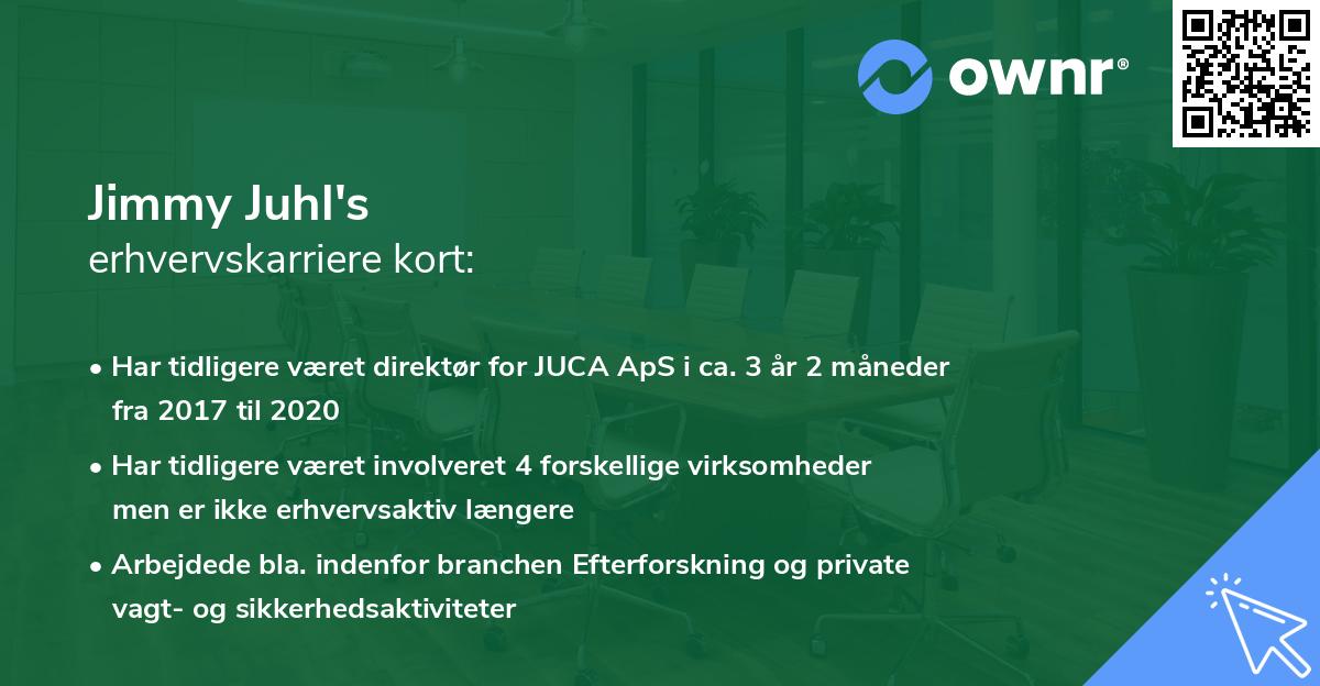 Jimmy Juhl's erhvervskarriere kort