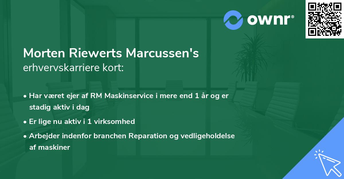 Morten Riewerts Marcussen's erhvervskarriere kort