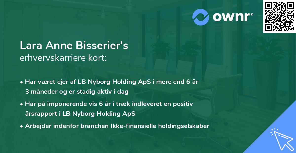Lara Anne Bisserier's erhvervskarriere kort