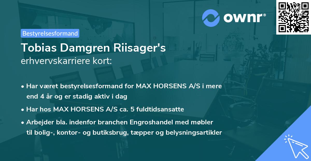 Tobias Damgren Riisager's erhvervskarriere kort