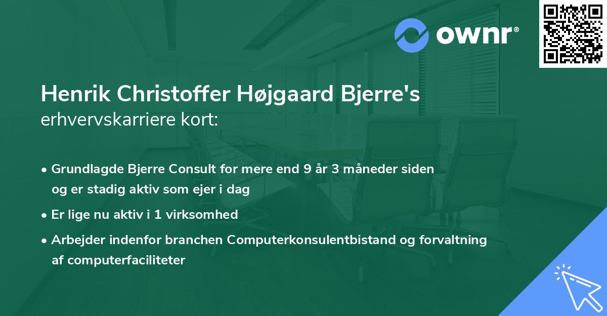 Henrik Christoffer Højgaard Bjerre's erhvervskarriere kort