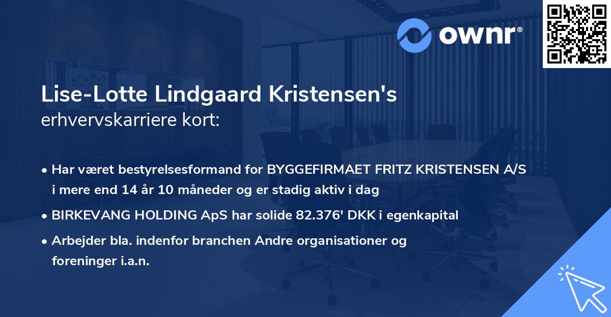 Lise-Lotte Lindgaard Kristensen's erhvervskarriere kort