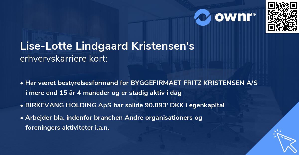 Lise-Lotte Lindgaard Kristensen's erhvervskarriere kort