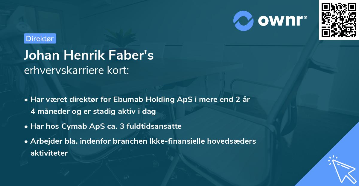 Johan Henrik Faber's erhvervskarriere kort