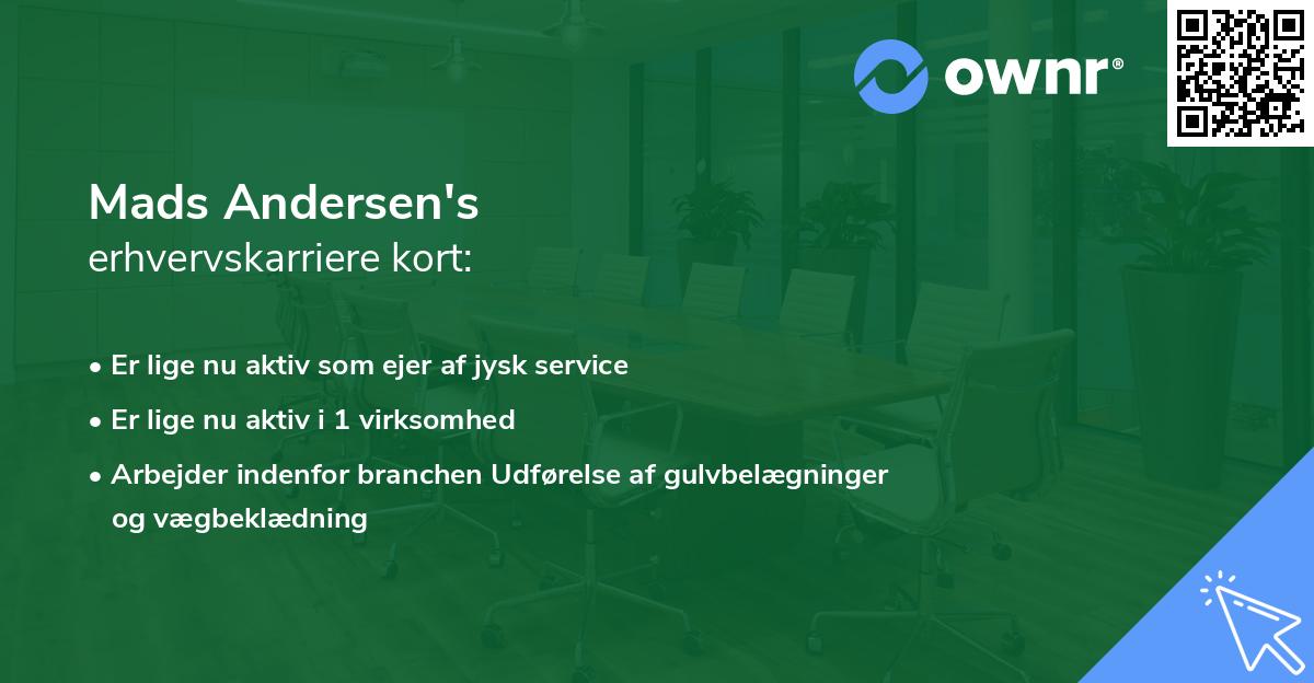 Mads Andersen's erhvervskarriere kort