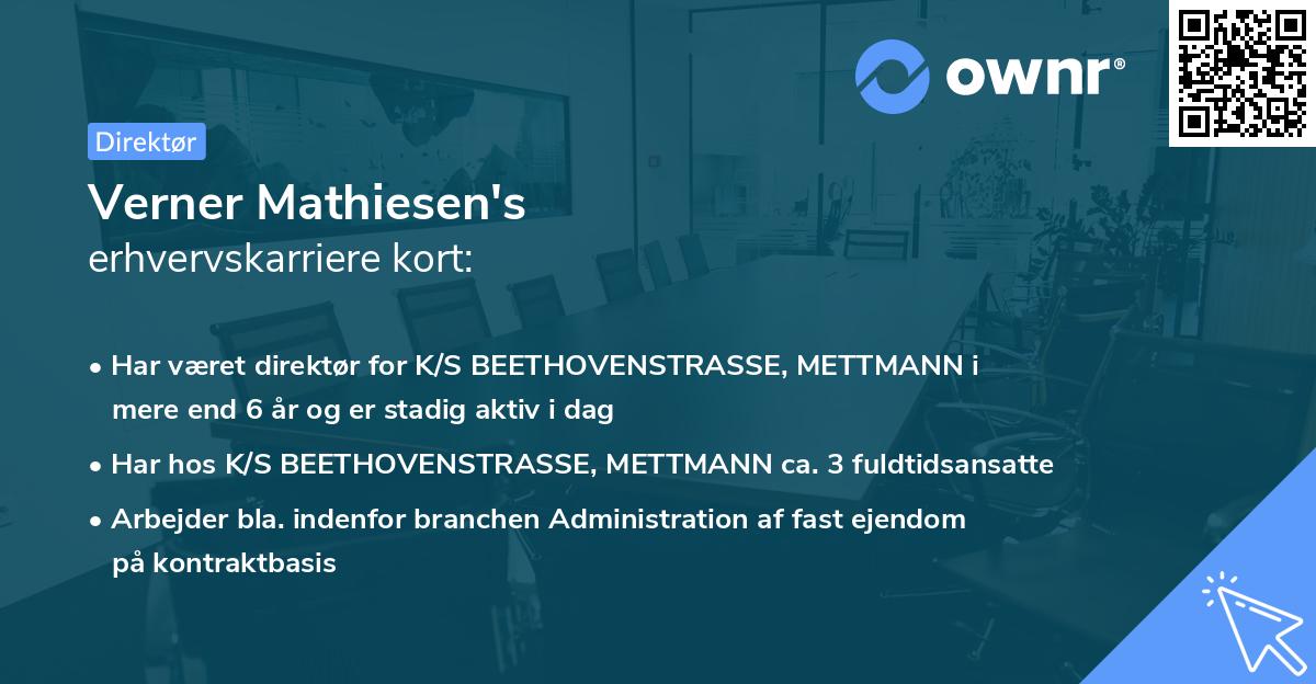 Verner Mathiesen's erhvervskarriere kort