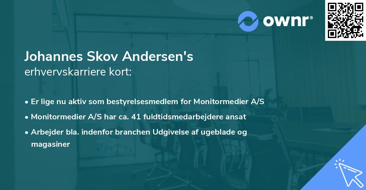 Johannes Skov Andersen's erhvervskarriere kort