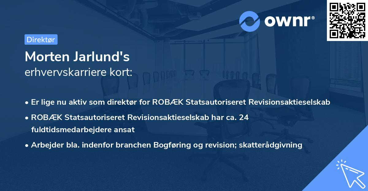 Morten Jarlund's erhvervskarriere kort
