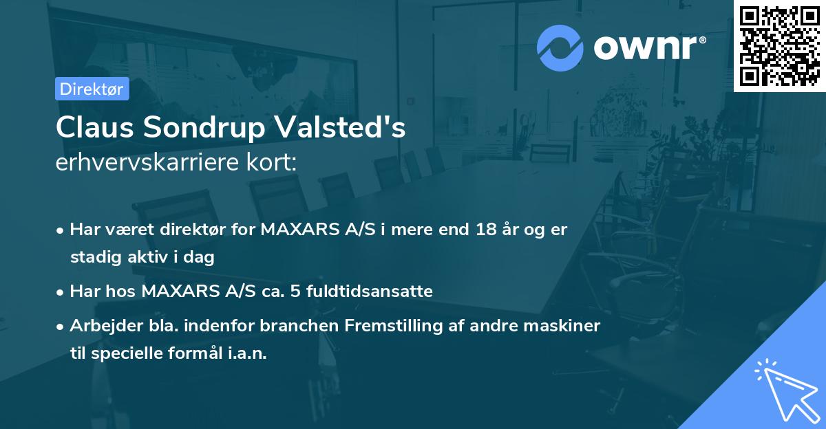 Claus Sondrup Valsted's erhvervskarriere kort